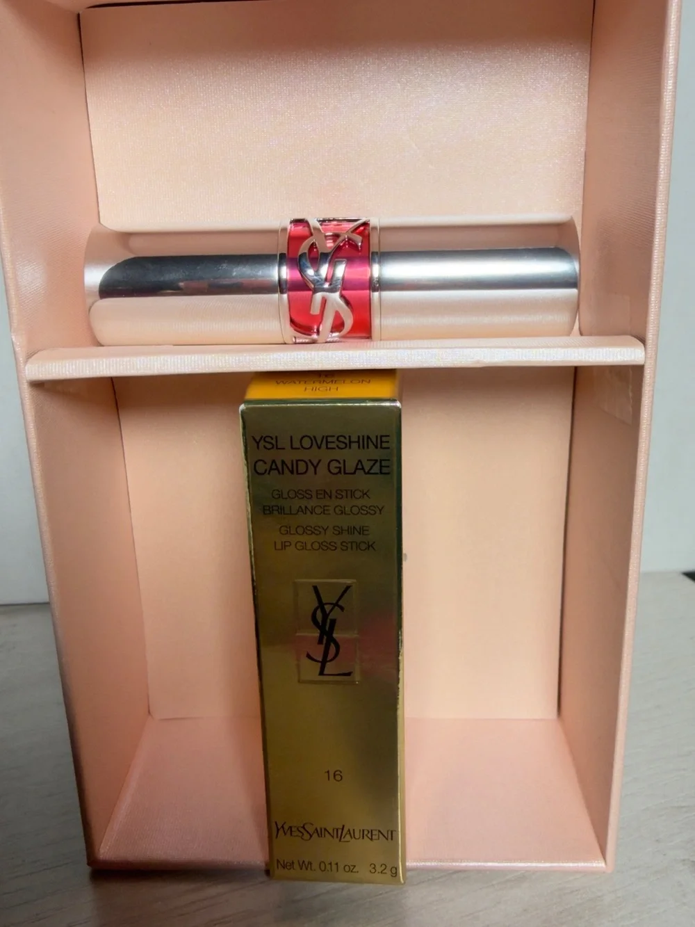 Yves Saint Laurent YSL LoveShine Candy Glaze Lip Gloss Stick - Pink